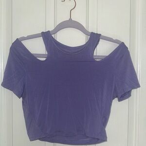 Lululemon Shoulder Cut-Out Yoga T-Shirt in Dark Lavender 💜